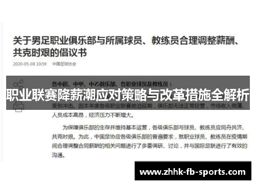 职业联赛降薪潮应对策略与改革措施全解析